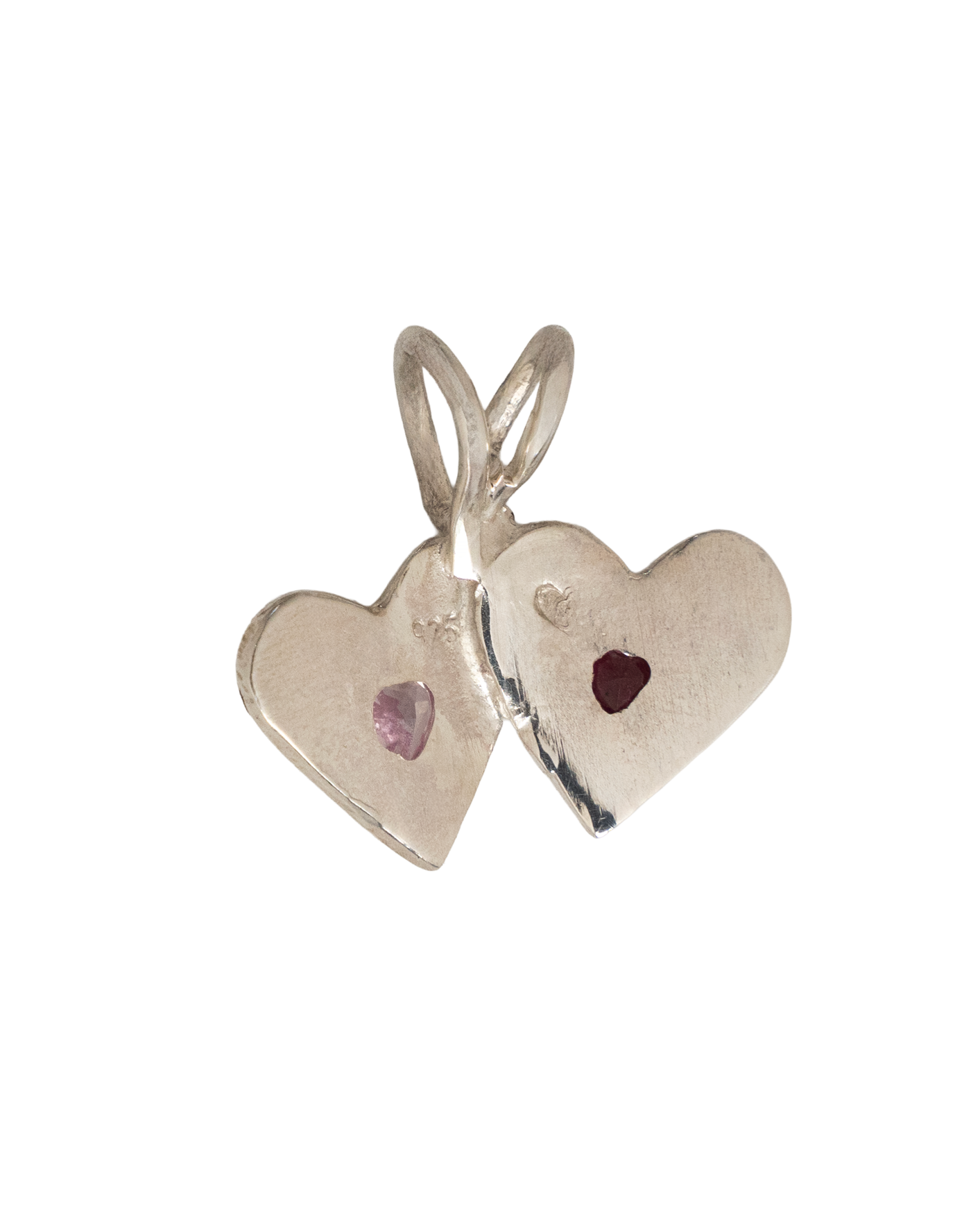 Double Rays Heart of Hearts Necklace - Sterling Silver