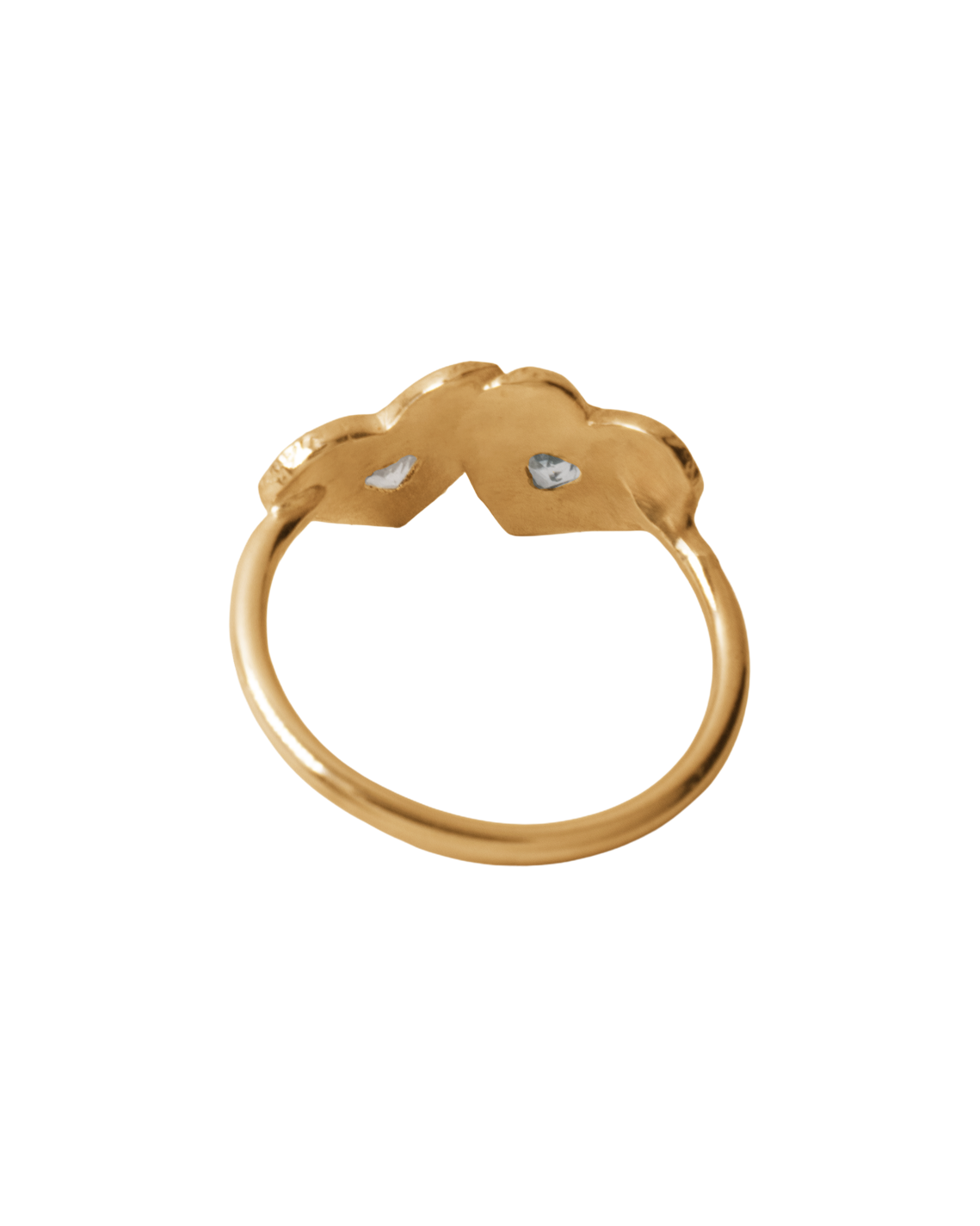 Double Rays Heart of Hearts Ring - 9k Solid Gold