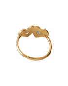 Double Rays Heart of Hearts Ring - 9k Solid Gold