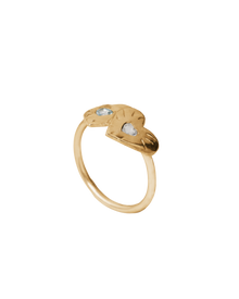 Double Rays Heart of Hearts Ring - 9k Solid Gold