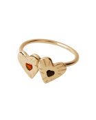 Double Rays Heart of Hearts Ring - 9k Solid Gold