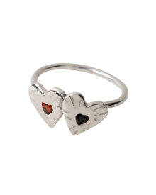 Double Rays Heart of Hearts Ring - Solid Sterling Silver