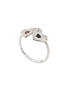 Double Rays Heart of Hearts Ring - Solid Sterling Silver