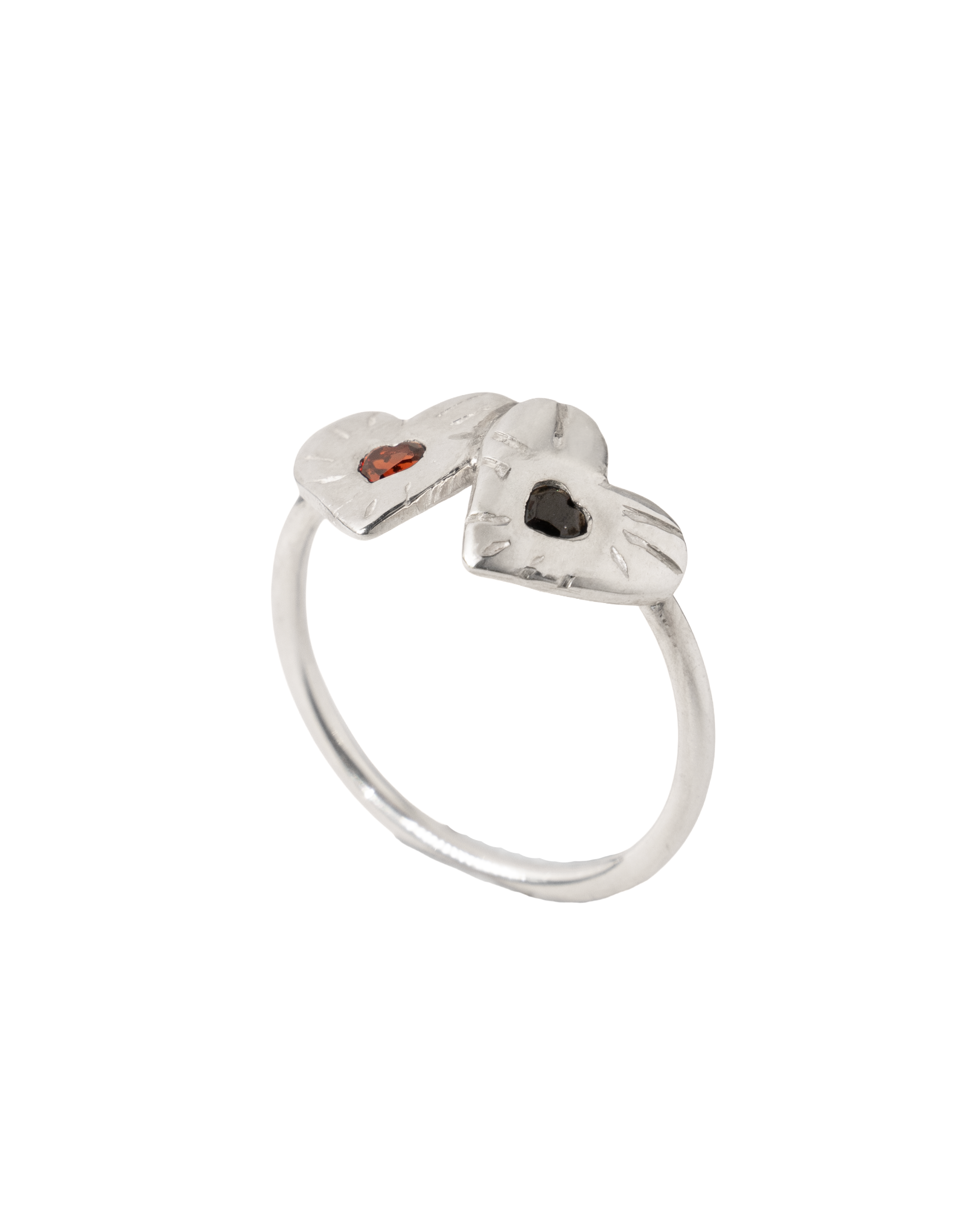 Double Rays Heart of Hearts Ring - Solid Sterling Silver