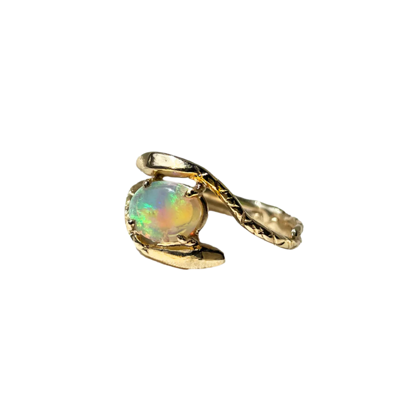 Double Snake Opal Ring