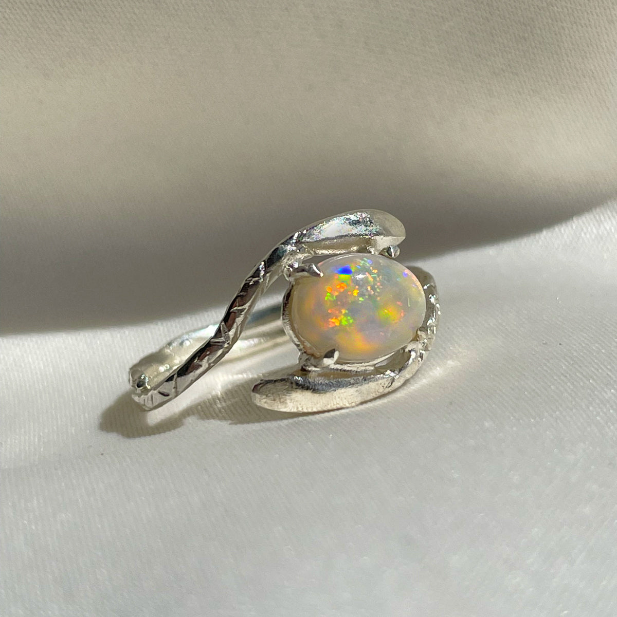 Double Snake Opal Ring