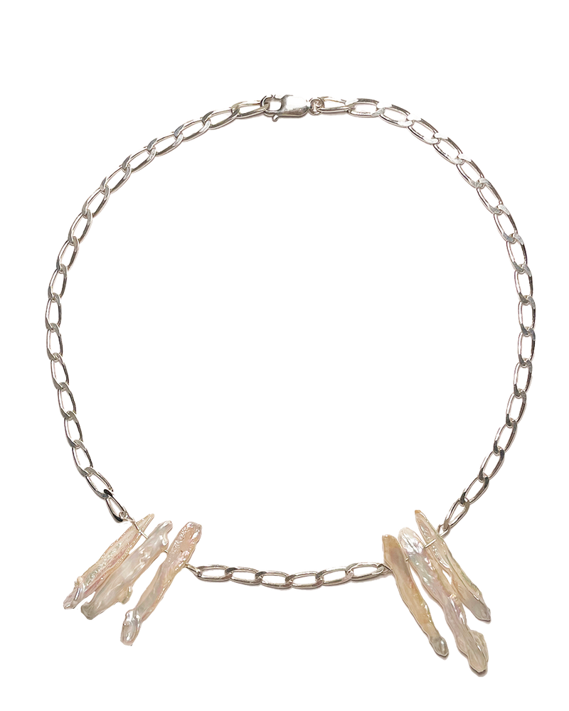 Sabre Pearl Choker - Sterling Silver