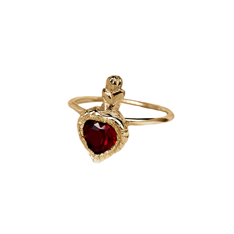 Mini Burn My Heart Ring - Solid 9K Gold