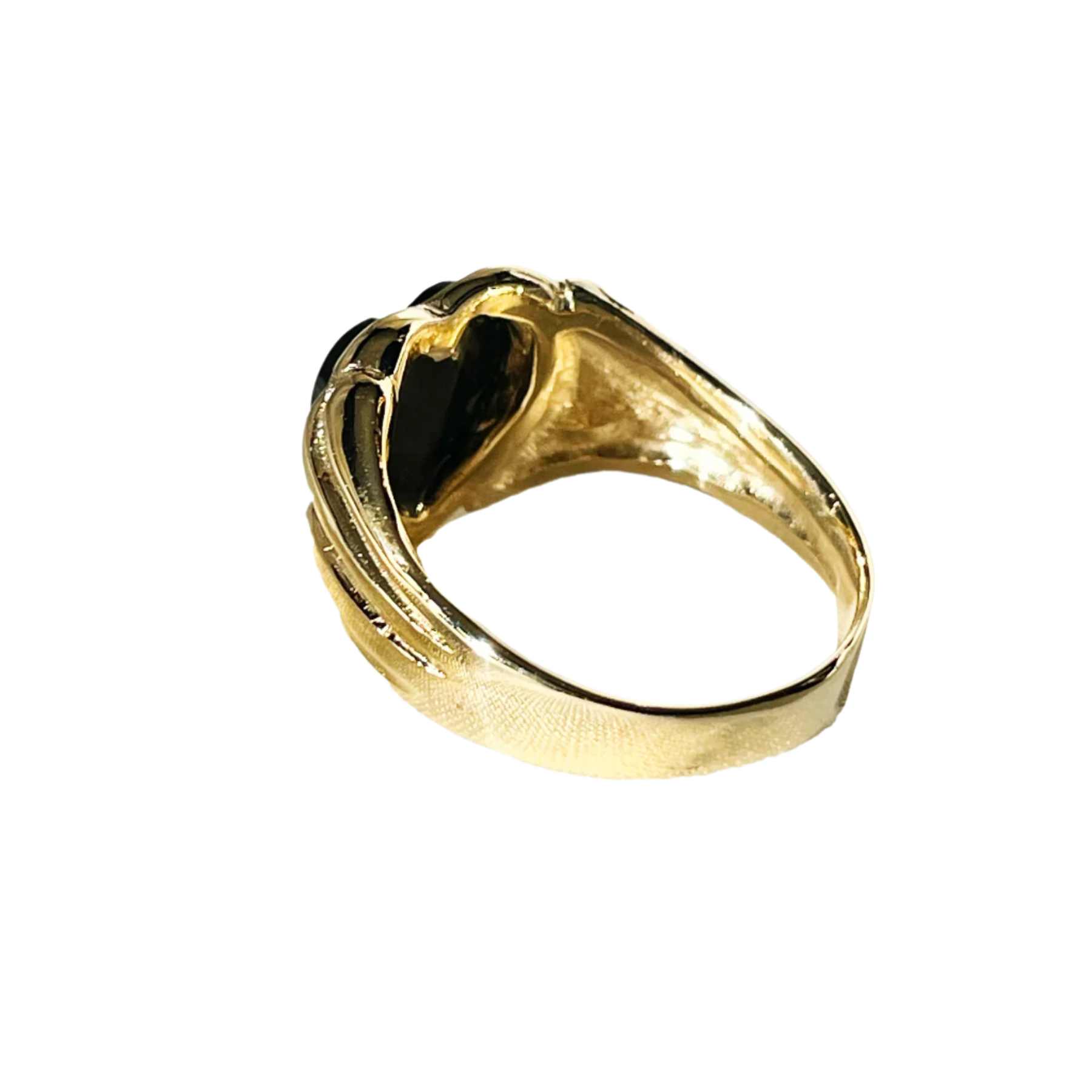Black as my Heart Onyx ring - 9K Solid Gold