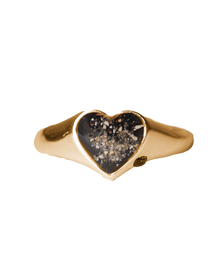 Ashes Bleeding Heart Ring - Solid 9K Gold