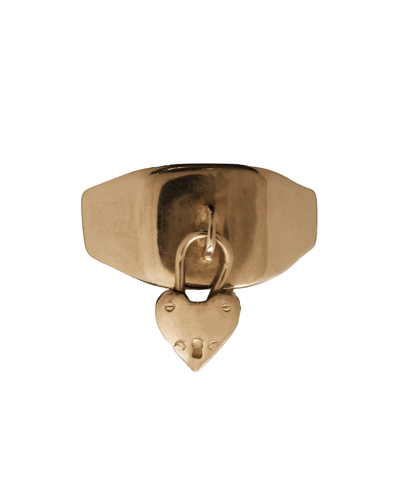 Padlock Square Signet Ring in sterling silver