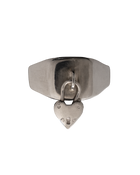 Padlock Square Signet Ring - Sterling Silver