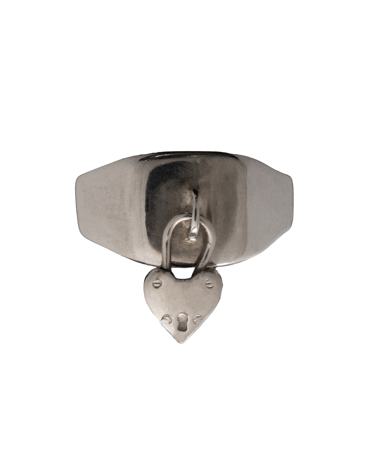 Padlock Square Signet Ring - Sterling Silver