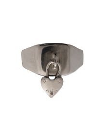 Padlock Square Signet Ring - Sterling Silver