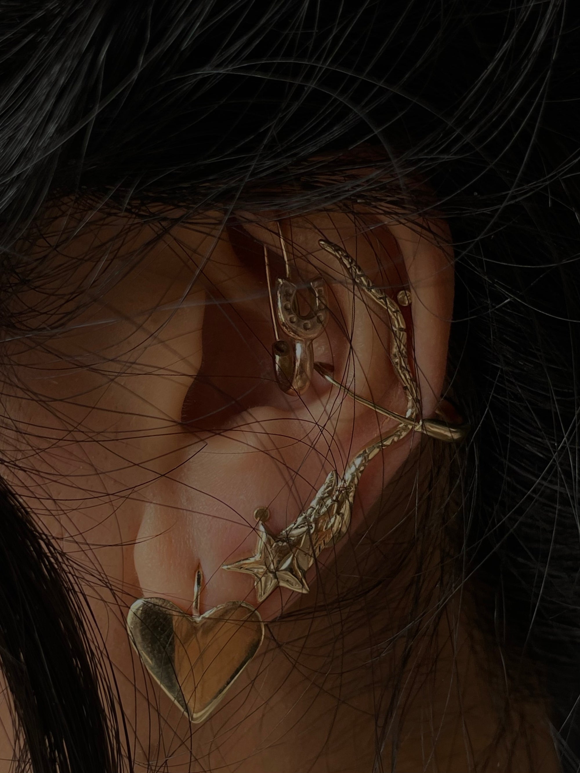 Love Heart Earring - Solid 9K Gold
