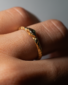 Knife's Edge Ouroboros Snake Ring - Solid 9K Gold