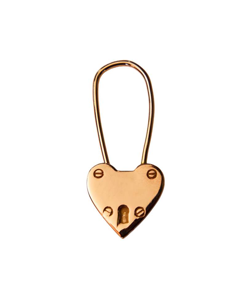 Large Heart Padlock - Solid 9K Gold