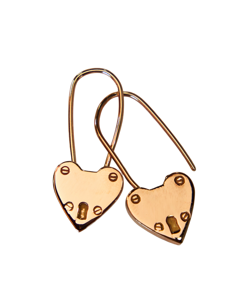 Large Heart Padlock - Solid 9K Gold