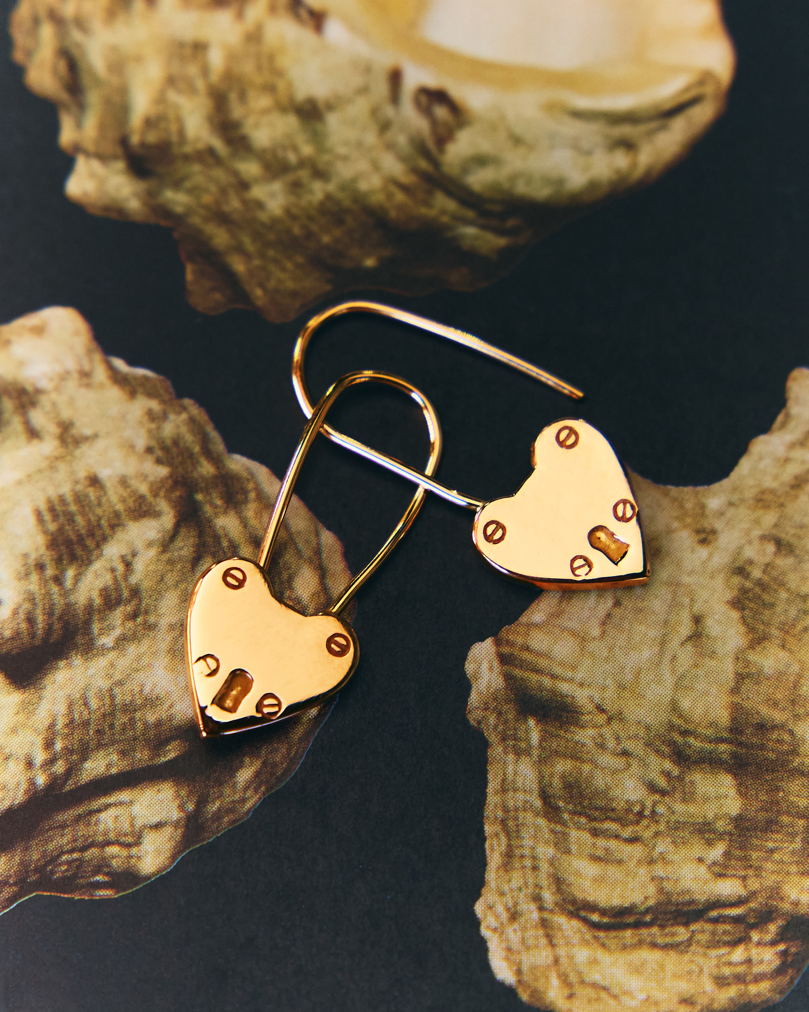 Large Heart Padlock - Solid 9K Gold