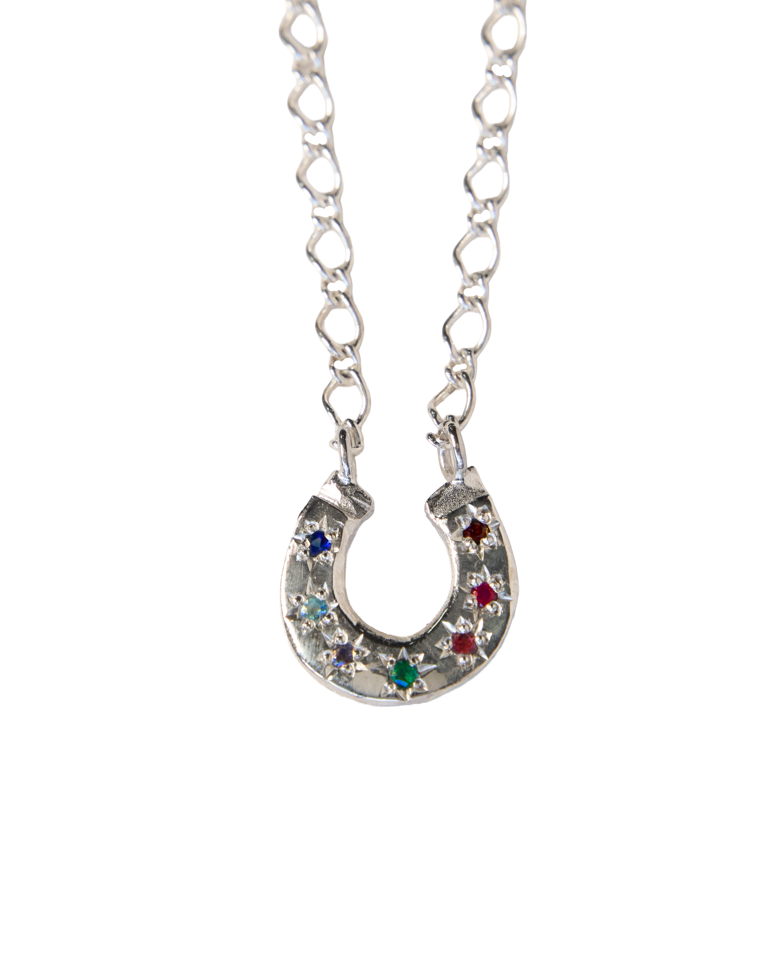 Lucky 7 Horseshoe Necklace - Sterling Silver