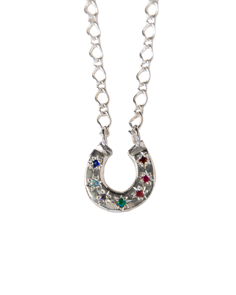 Lucky 7 Horseshoe Necklace - Sterling Silver