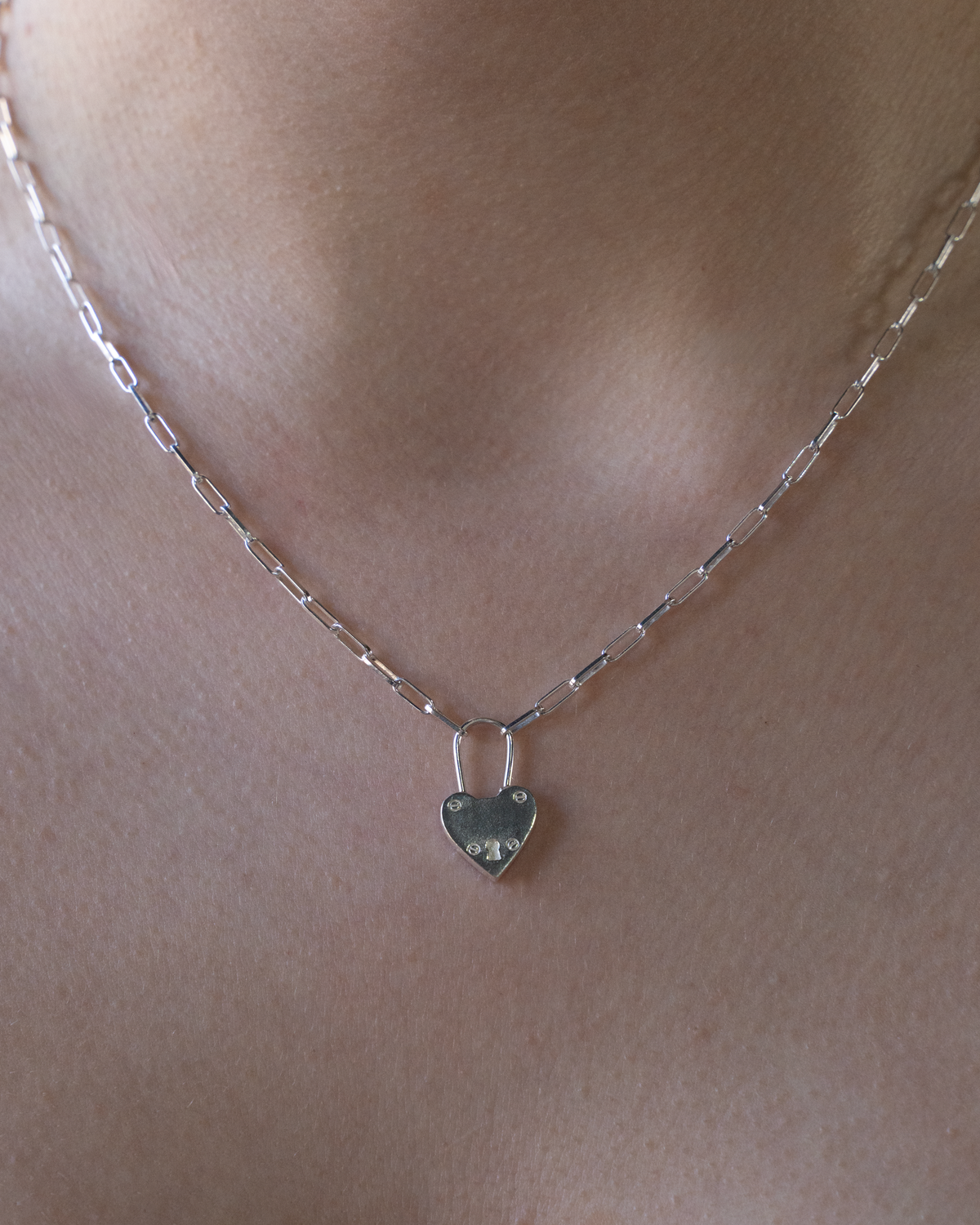 Original Heart Padlock Necklace in solid 9ct gold, view 5 of 6