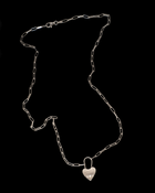 Original Heart Padlock Necklace in sterling silver, view 4 of 6