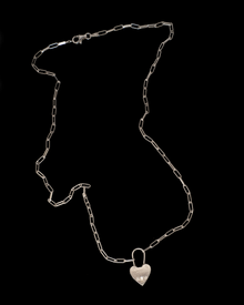 Original Heart Padlock Necklace in sterling silver, view 4 of 6