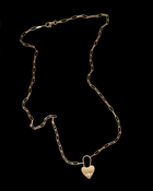 Original Heart Padlock Necklace in solid 9ct gold, view 3 of 6