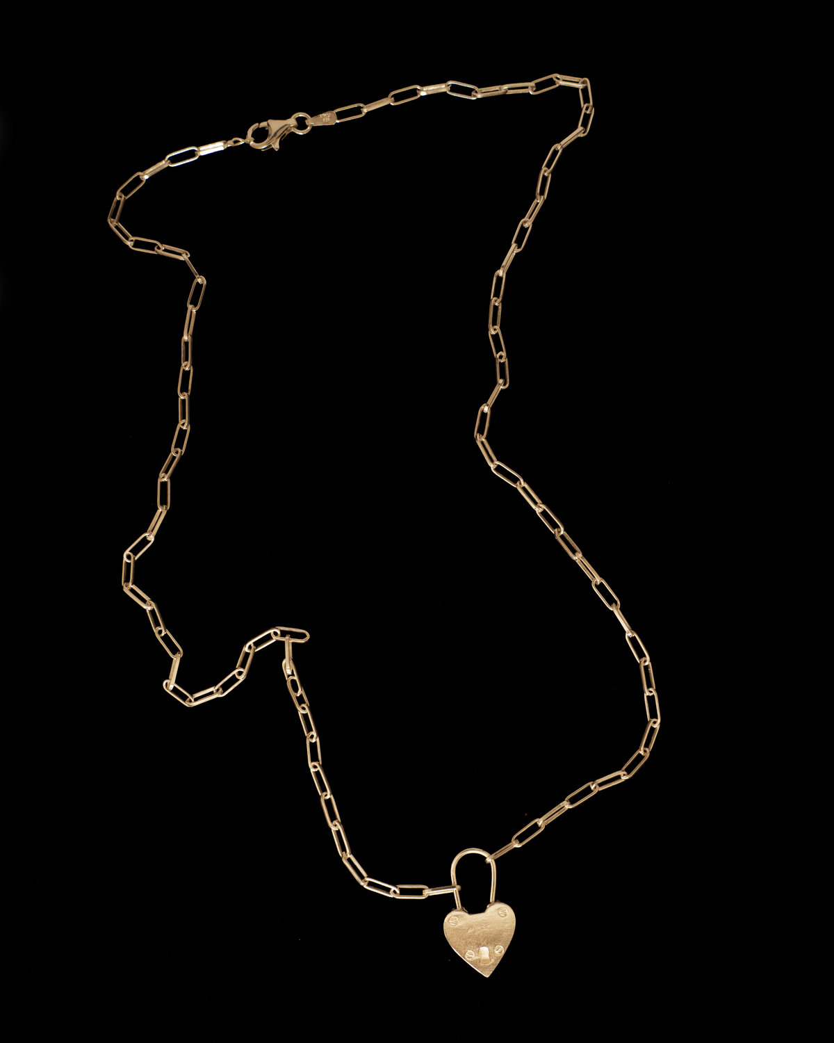 Original Heart Padlock Necklace in solid 9ct gold, view 3 of 6