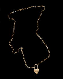 Original Heart Padlock Necklace in solid 9ct gold, view 3 of 6