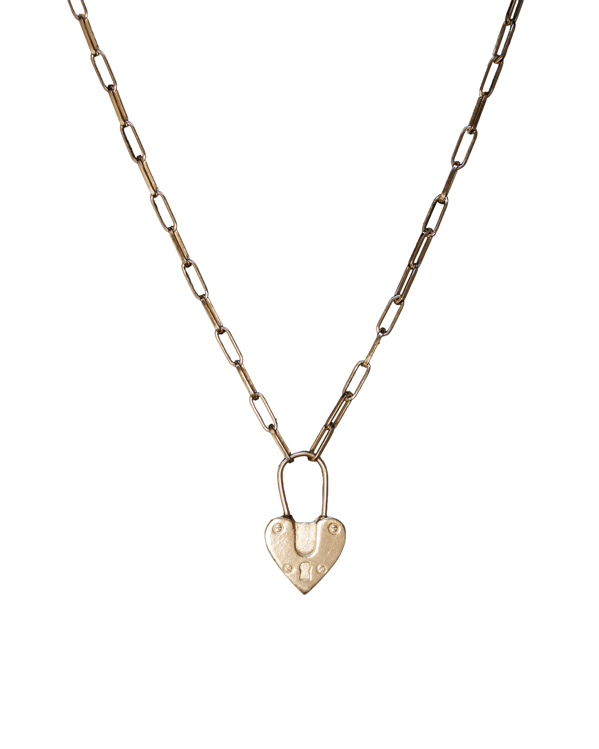 Original Heart Padlock Necklace in solid 9ct gold, view 4 of 6