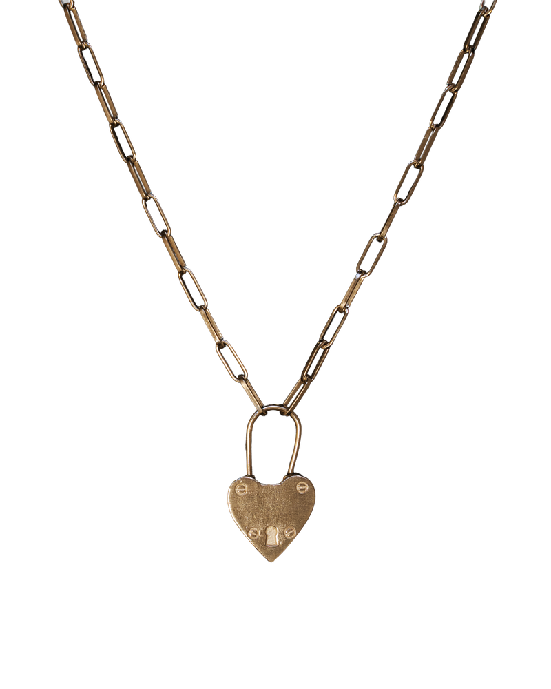 Original Heart Padlock Necklace - Solid 9K Gold