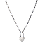 Original Heart Padlock Necklace in sterling silver, view 3 of 6