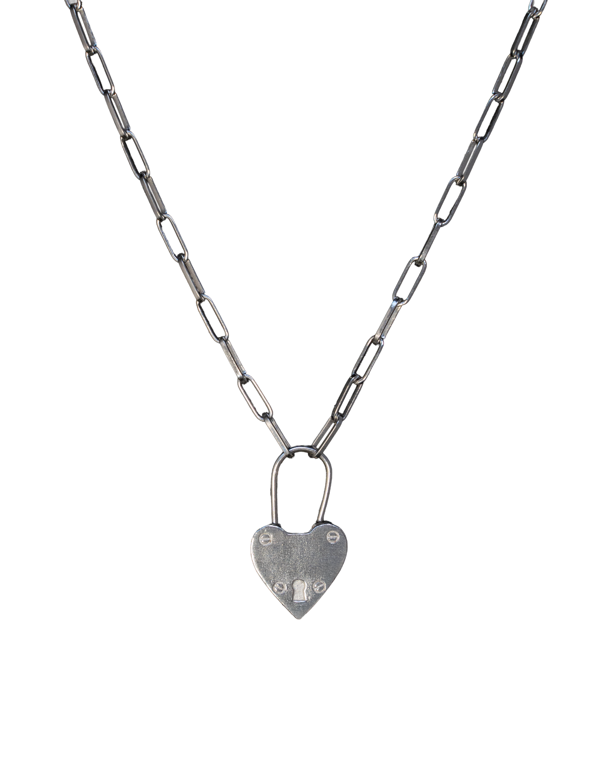 Original Heart Padlock Necklace in sterling silver