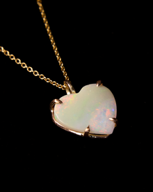 Iridescent Opal Heart - 9k Solid Gold
