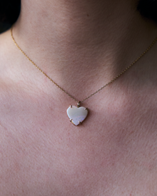 Iridescent Opal Heart - 9k Solid Gold