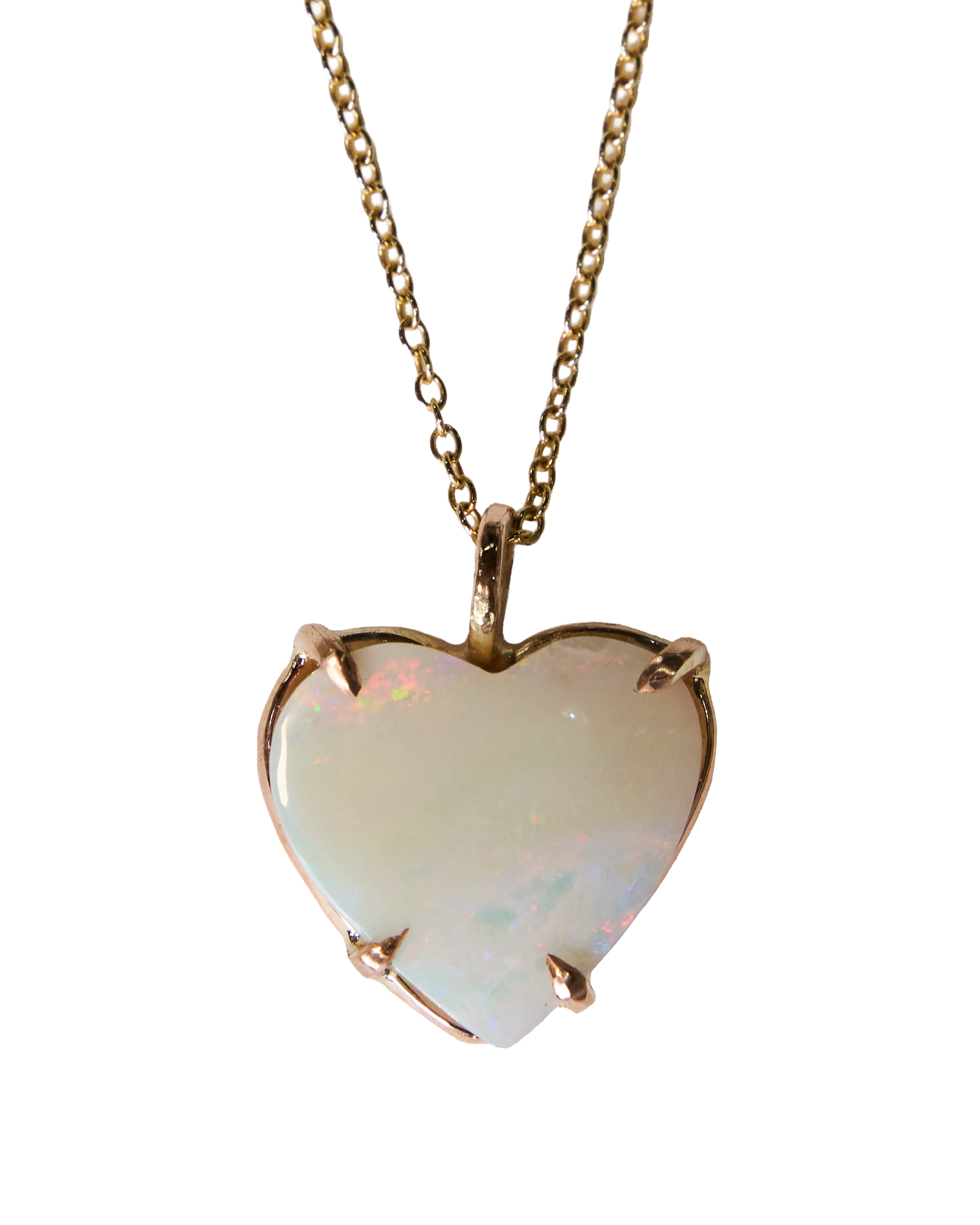 Iridescent Opal Heart - 9k Solid Gold