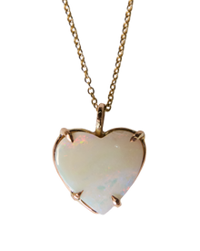 Iridescent Opal Heart - 9k Solid Gold