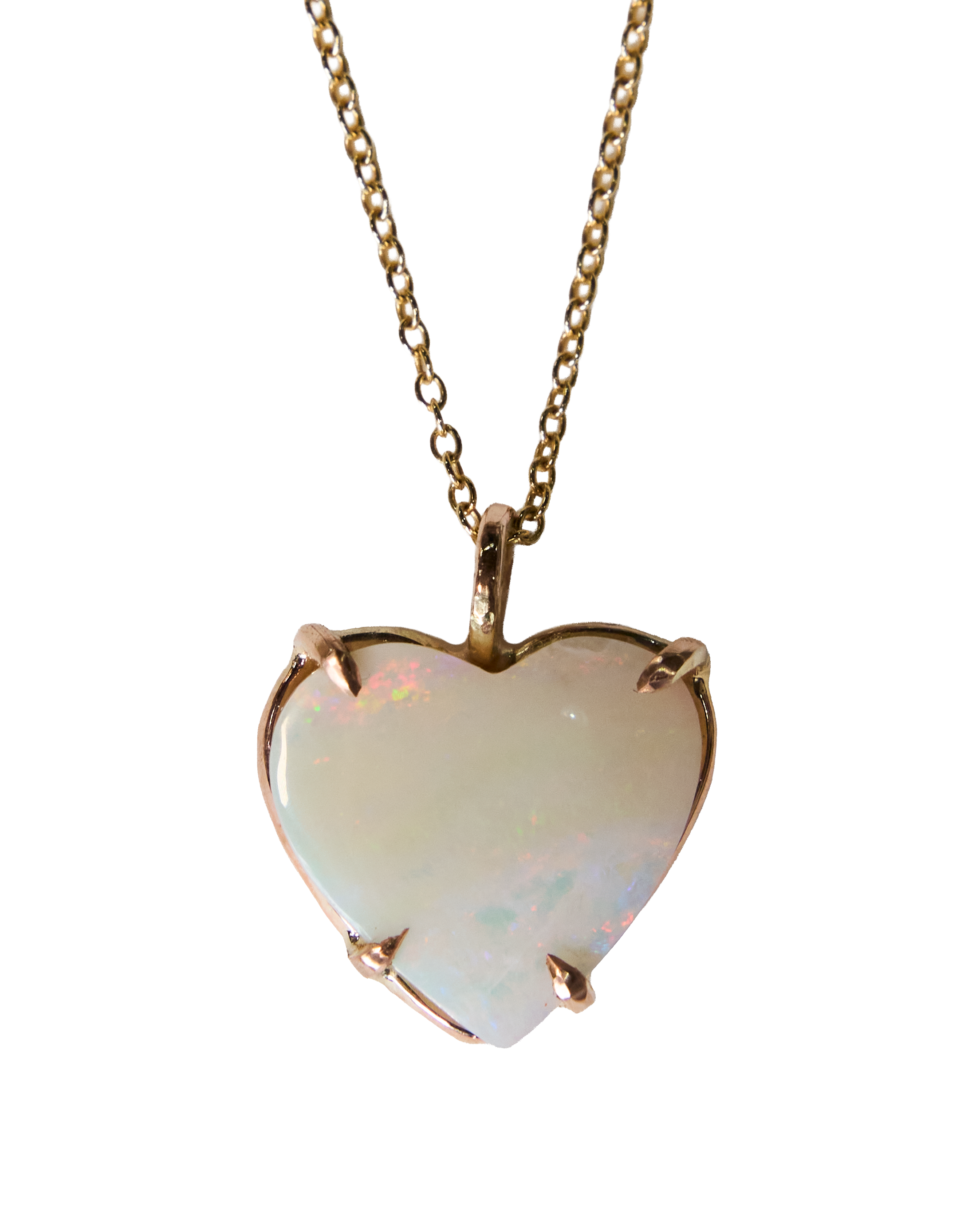 Iridescent Opal Heart - 9k Solid Gold