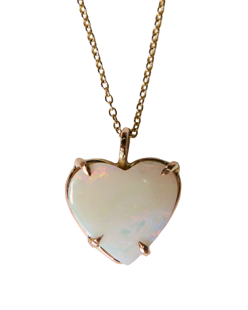 Iridescent Opal Heart - 9k Solid Gold