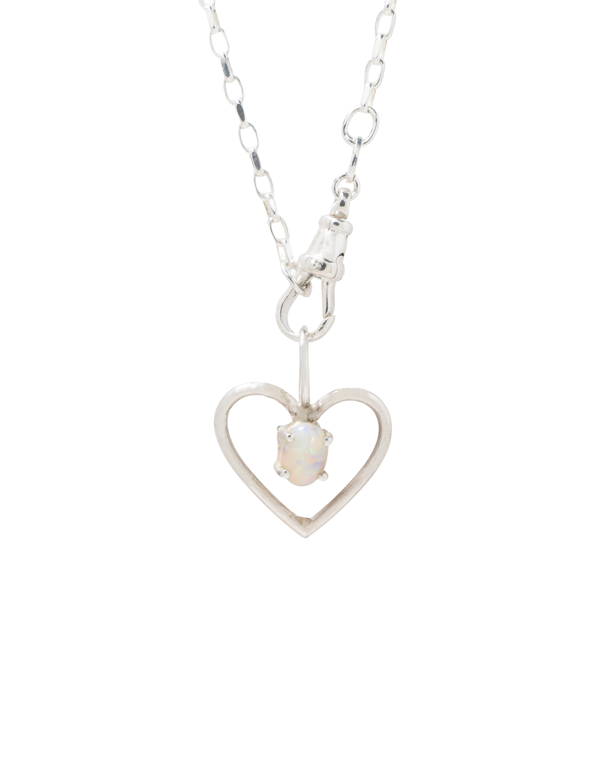 The Opal Heart - Solid Sterling Silver
