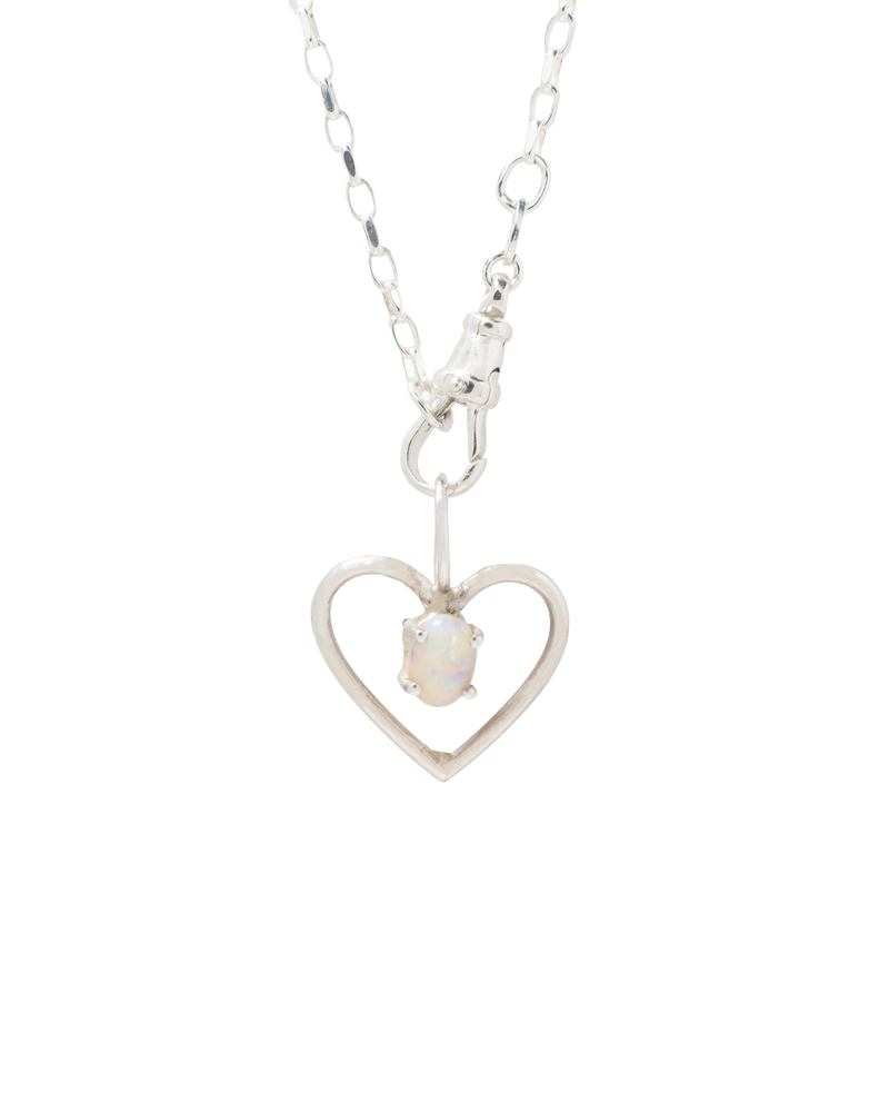 The Opal Heart - Solid Sterling Silver