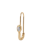 Opal Eye Safety Pin Earring - 9k Solid Yellow Gold