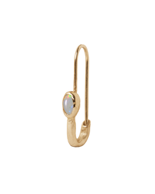 Opal Eye Safety Pin Earring - 9k Solid Yellow Gold