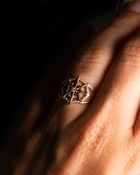 Pavé Diamond Spiderweb Ring - 9K Solid Gold