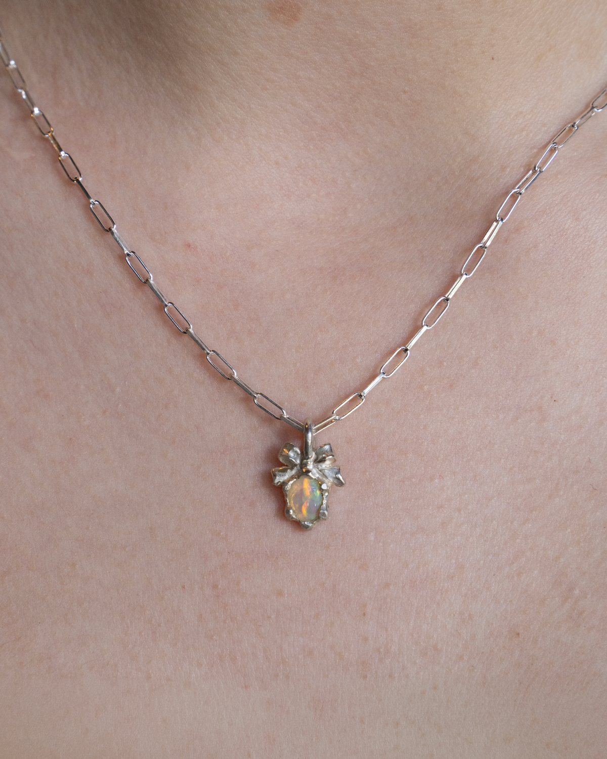 Prized Opal Necklace - Sterling Silver