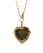 Black Rainbow Heart Necklace - Solid 9k Gold