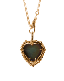 Black Rainbow Heart Necklace - Solid 9k Gold