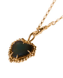 Black Rainbow Heart Necklace - Solid 9k Gold